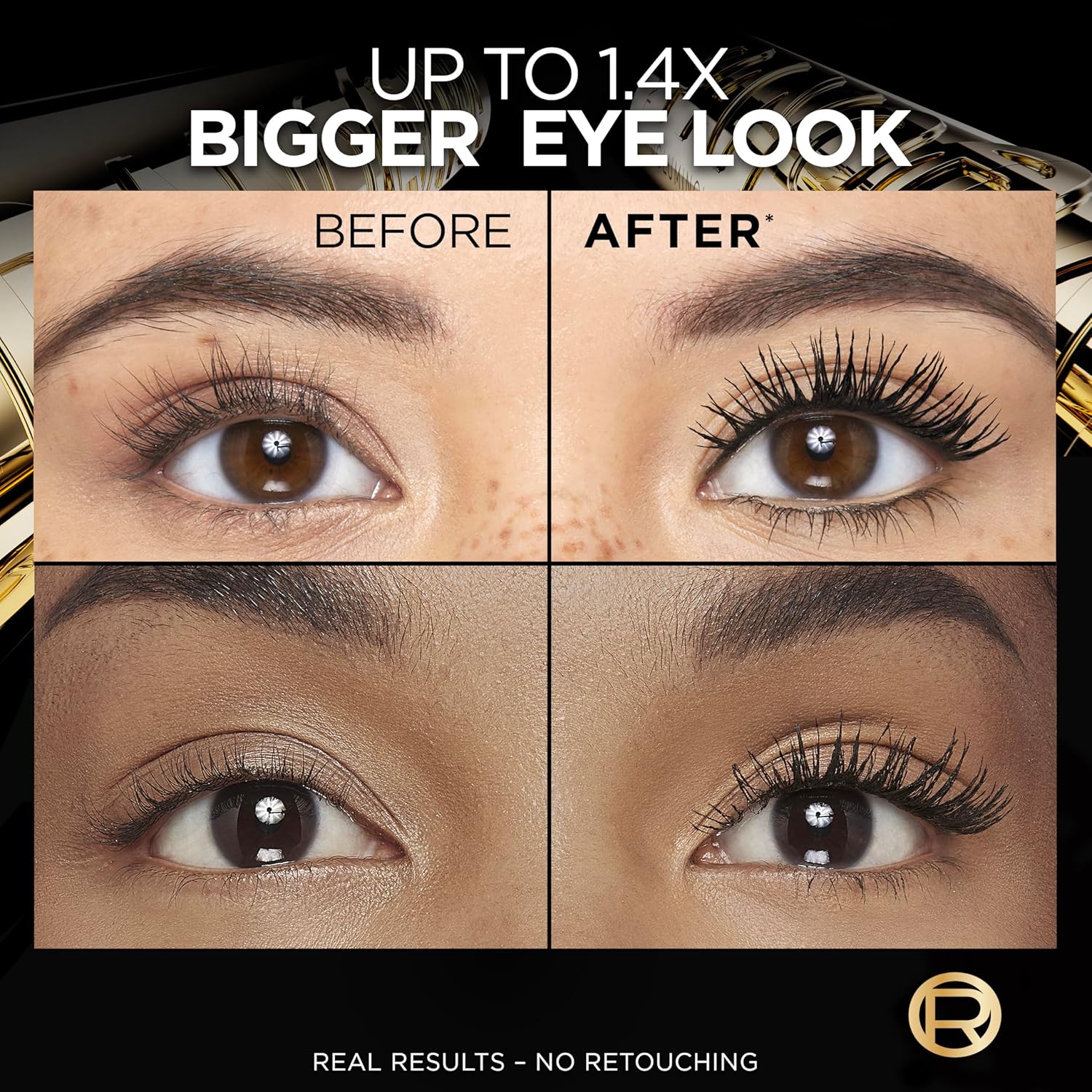 L’Oreal Paris Voluminous Panorama Waterproof Mascara Volumizing, Clump Free, Smudge free, Long-lasting, Black, 9.9ml - View 3 of 6