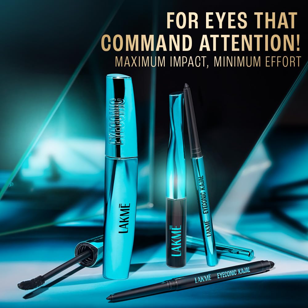 Lakme 9 to 5 Eyeconic Curling Mascara, Lightweight, Water-Resistant Mascara with Smart Curl Brush, Deep Black, 9 ml - View 4 of 10