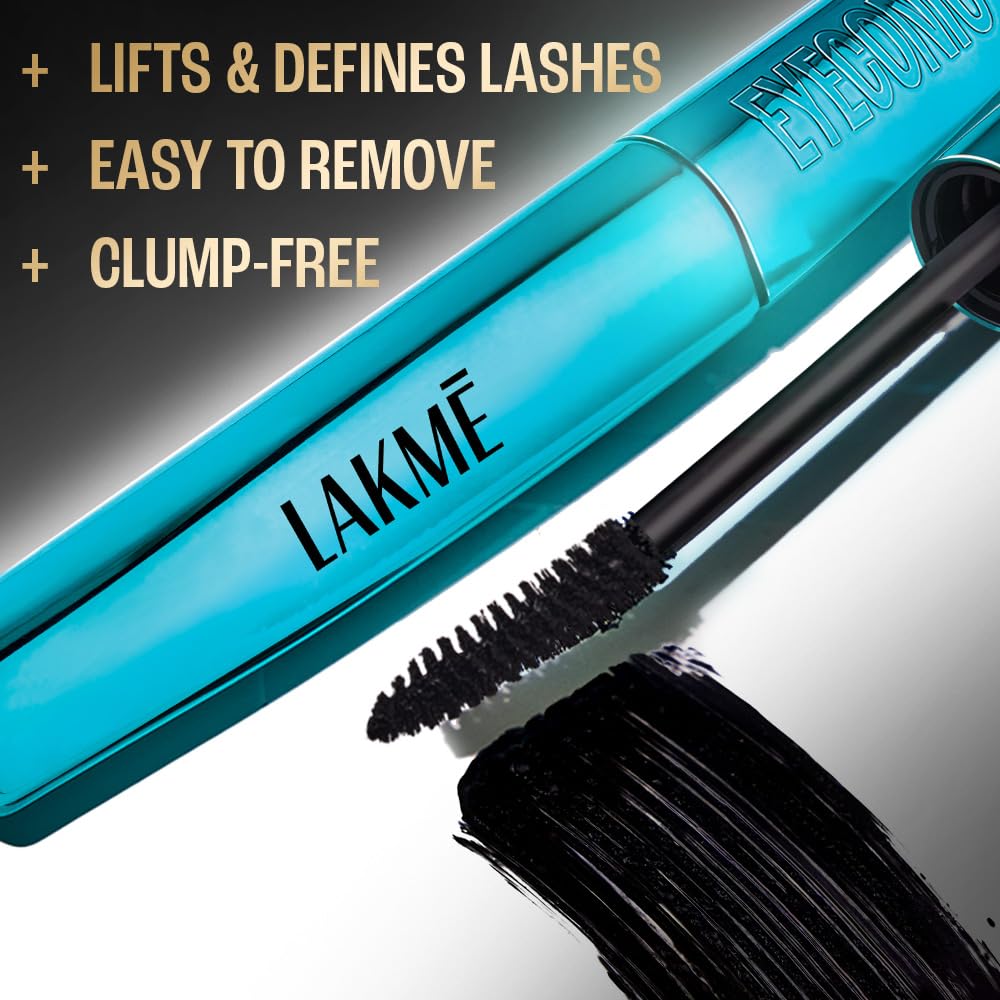 Lakme 9 to 5 Eyeconic Curling Mascara, Lightweight, Water-Resistant Mascara with Smart Curl Brush, Deep Black, 9 ml - View 9 of 10