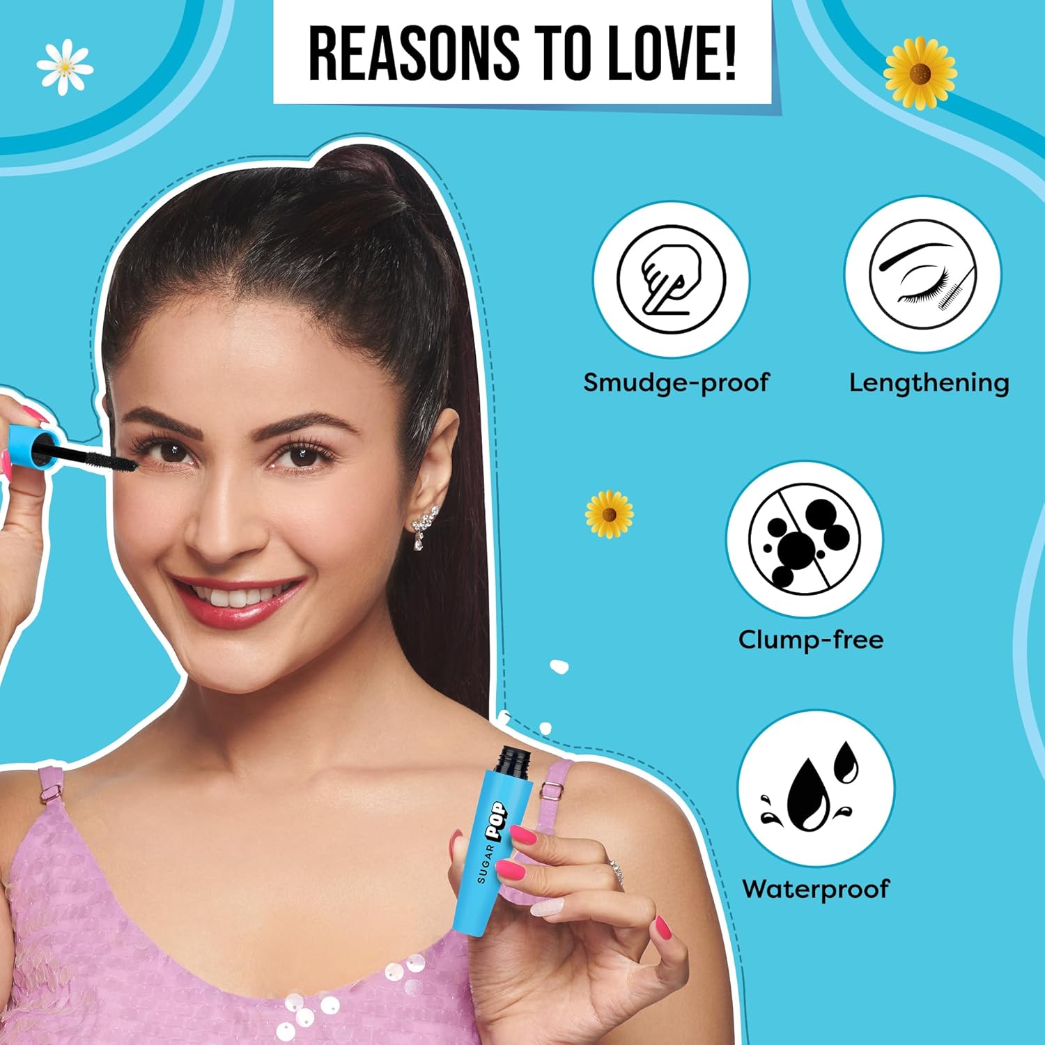 SUGAR POP Waterproof Mascara | Vitamin E & Jojoba Oil | Smudge-proof | Lengthening | Water-Resistant | 8 gms - 01 Black - View 5 of 6
