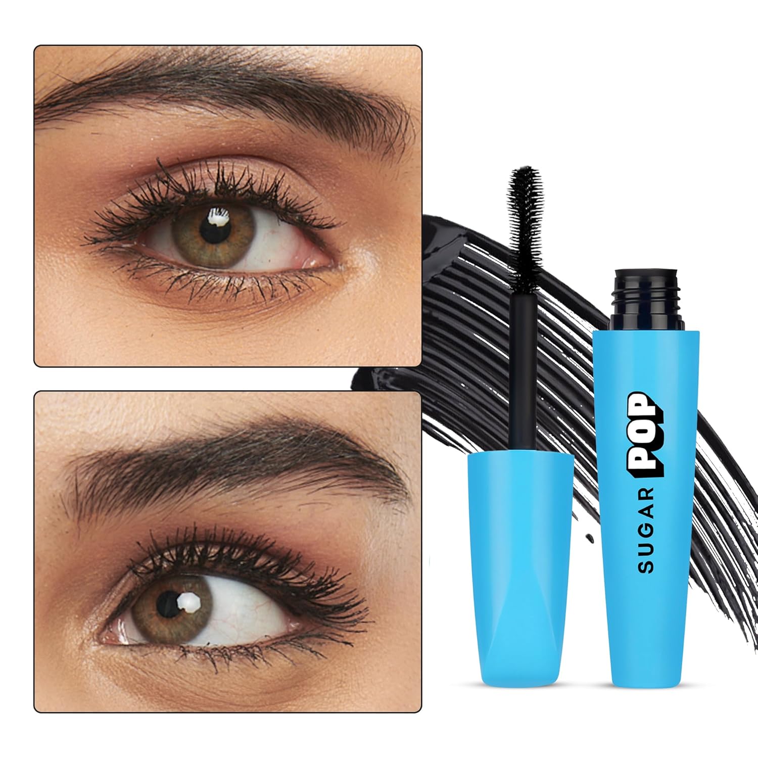 SUGAR POP Waterproof Mascara | Vitamin E & Jojoba Oil | Smudge-proof | Lengthening | Water-Resistant | 8 gms - 01 Black - View 6 of 6