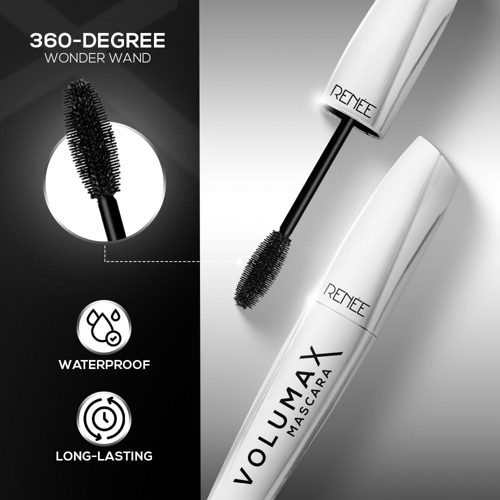 RENEE Volumax Mascara Black 10ml | Quick Dry, Waterproof, Long Lasting Weightless Formula | Volumizes, Lengthens & Conditions the Lashes With Intense Color | 360 - Degree Wand for Clump Free Application - View 5 of 6