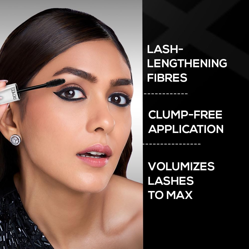 RENEE Volumax Mascara Black 10ml | Quick Dry, Waterproof, Long Lasting Weightless Formula | Volumizes, Lengthens & Conditions the Lashes With Intense Color | 360 - Degree Wand for Clump Free Application - View 6 of 6