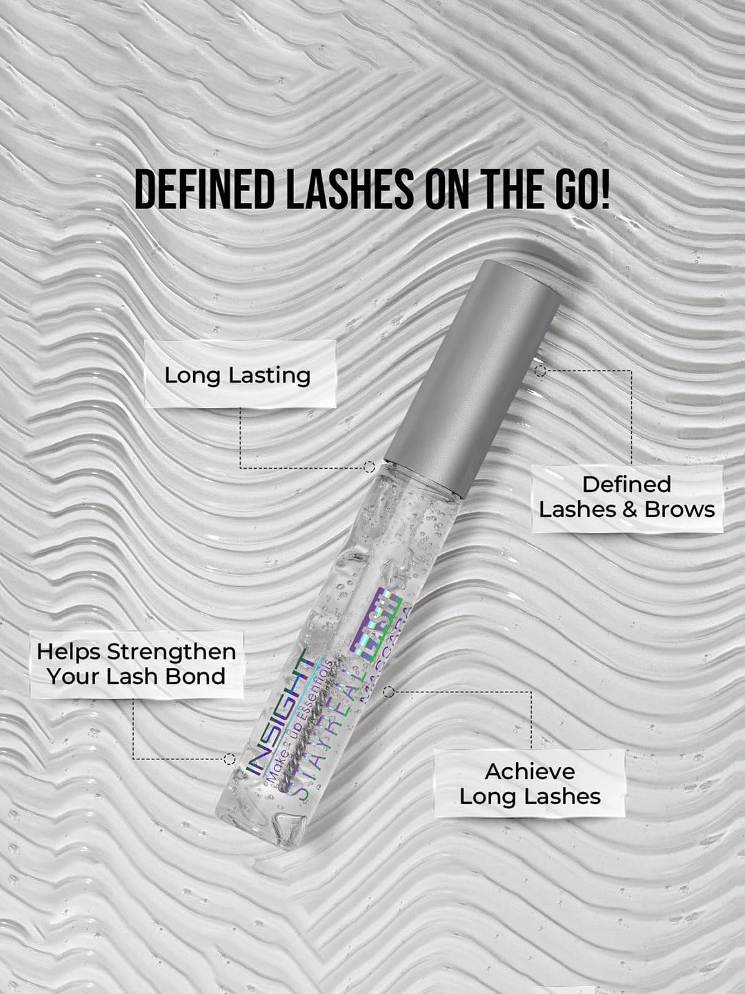 INSIGHT Stay Real Lash Mascara - Transparent | Clear Gel Formula| Natural Look | Sweatproof | For Brows and Eyelashes for Every day Use -10 g - View 5 of 6