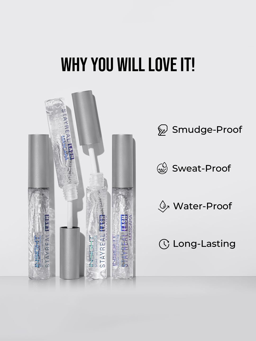 INSIGHT Stay Real Lash Mascara - Transparent | Clear Gel Formula| Natural Look | Sweatproof | For Brows and Eyelashes for Every day Use -10 g - View 6 of 6