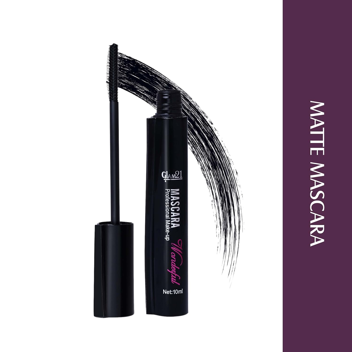 Glam21 Long Lasting Mascara For Dense Curl | Lightweight & Smudge Proof| Fiber Bristles Brush For Perfect Application| 10 ml - View 3 of 4