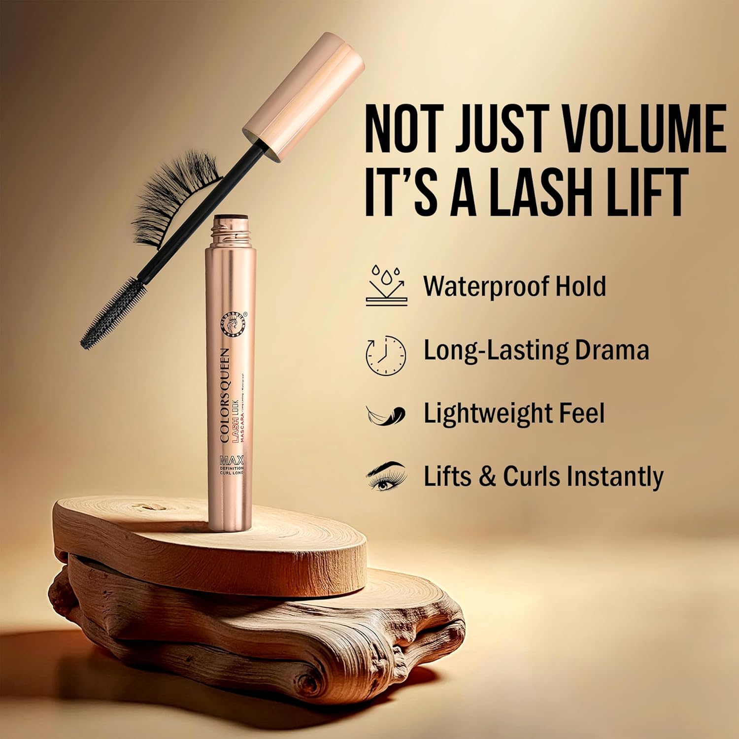 Colors Queen Lash Look Long Lasting Lengthening Mascara – 9ml – Black | Max Definition & Long Curl Lashes | Smudge Proof & Waterproof Mascara for Eye Makeup - View 4 of 4