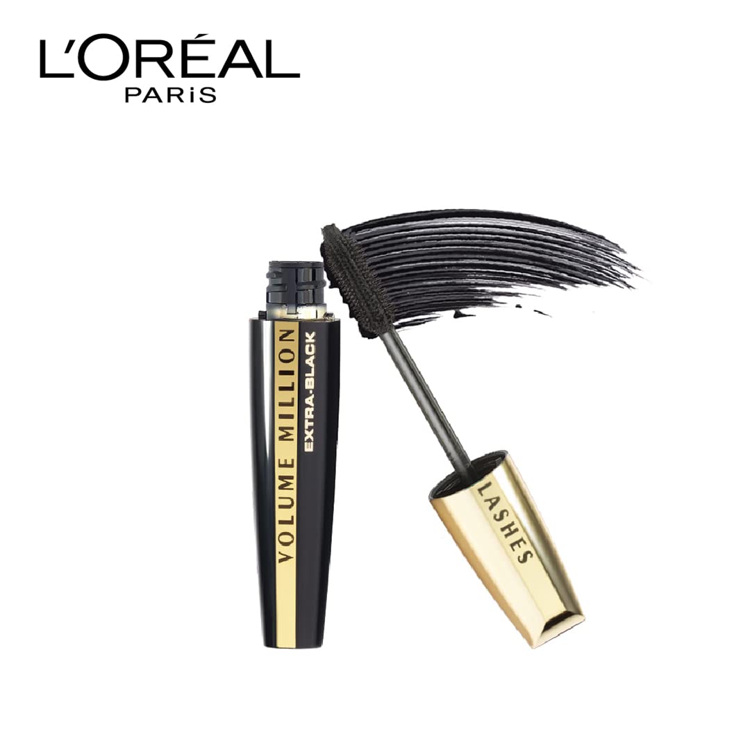 L'Oréal Paris Mascara, Fanned Out Lash Effect, Washable, Clump-free and Smudge-free, Volume Million Lashes, Extra Black, 10.7ml - View 6 of 6
