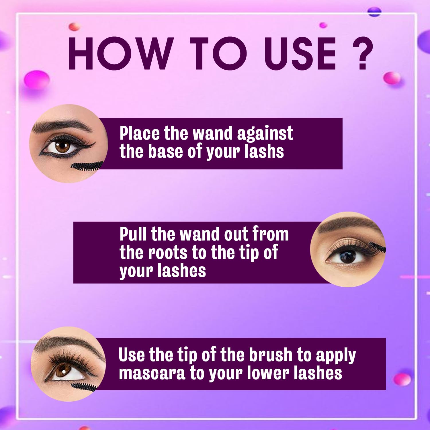 FASHION COLOUR Platinum Waterproof Mascara | Super Dense | Double Effect Silicon Brush | Extreme Curl | Waterproof | Volumising | Long Lasting | Extreme Black | Smudeproof | BLACK 8G - View 2 of 5