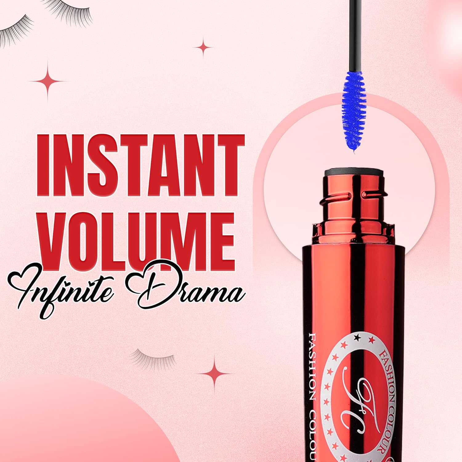 FASHION COLOUR Big Eye All Day Long Waterproof Mascara | Smudge Proof Curling Mascara For Eye Makeup | Volumising & Lengthening Mascara for Eyes | Longwear | Blue (8ml) - View 4 of 5