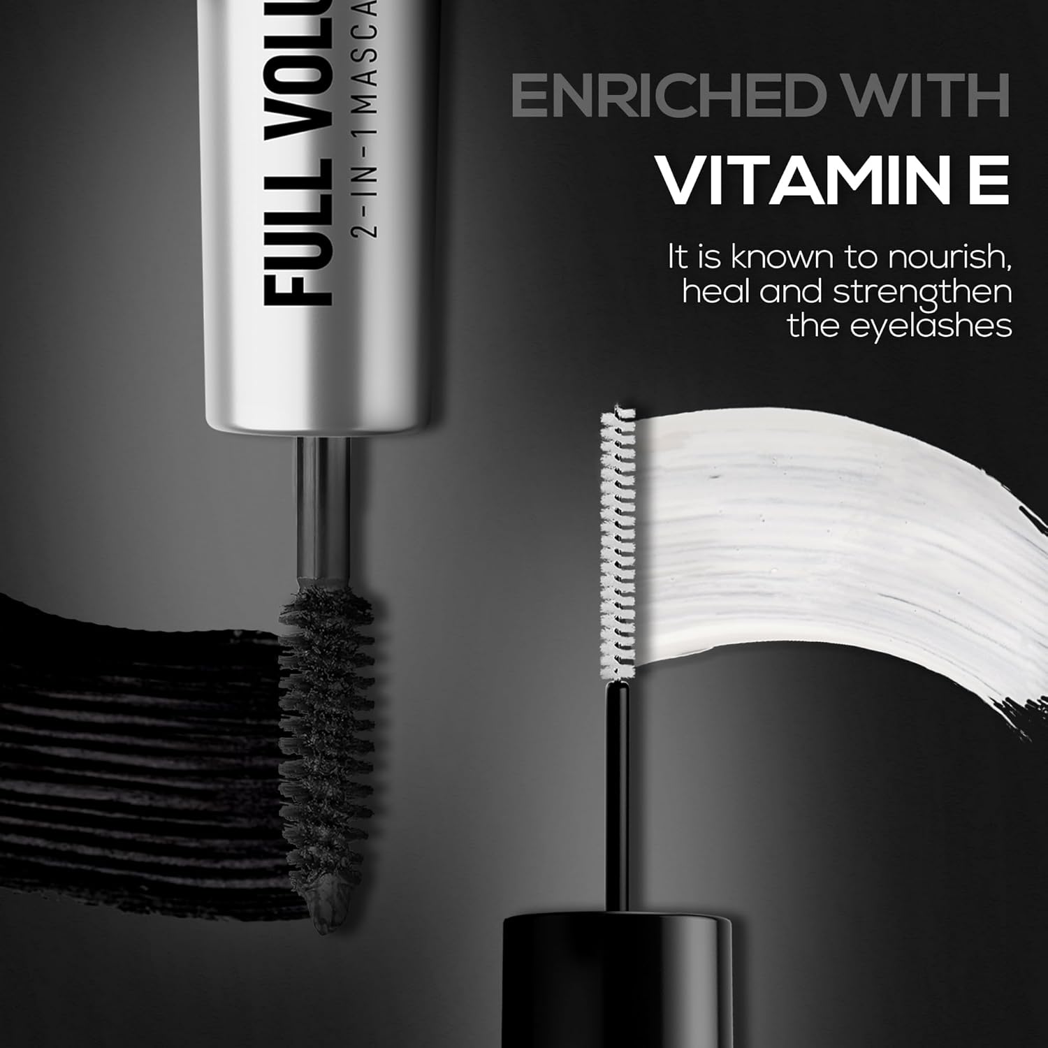 RENEE Full Volume 2-in-1 Mascara With Primer, Long Lasting Weightless Waterproof Formula | Volumizes, Lengthens & Conditions the Lashes with Intense Color & Clump Free Application, Enriched With Vitamin E - View 2 of 4