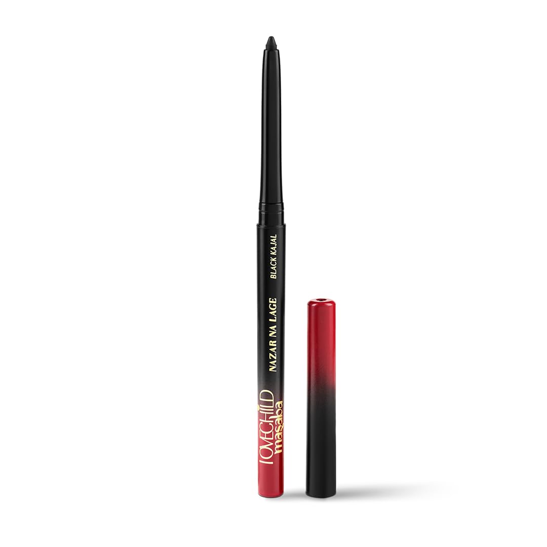 LoveChild Masaba Kajal Pencil Coal Black Matte - Smudge-proof & Waterproof, Long-lasting Deeply Pigmented Intense Black Kajal for Women, Makeup Essential (0.35g) - View 2 of 6