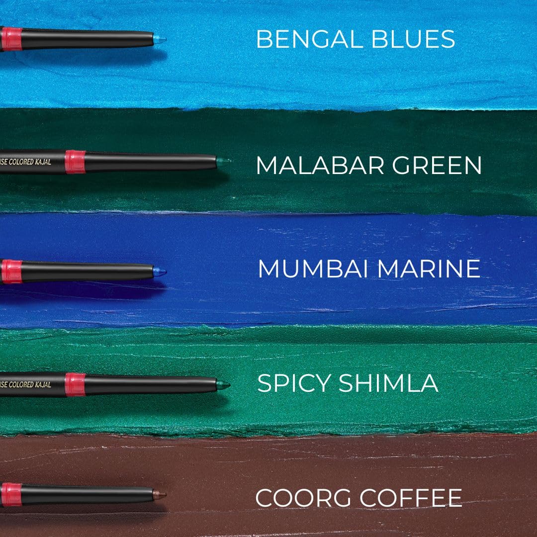 Love Child Masaba Colored Kajal, Bengal Blues (Sky Blue)- Intense Color, Smooth Glide, Waterproof, Smudge-Proof Eye Pencil with Almond Oil, 0.35 g - View 2 of 6