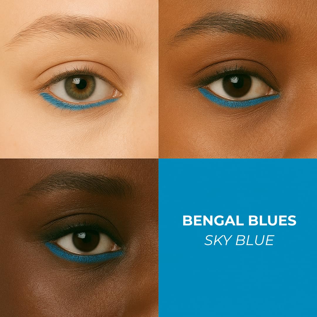 Love Child Masaba Colored Kajal, Bengal Blues (Sky Blue)- Intense Color, Smooth Glide, Waterproof, Smudge-Proof Eye Pencil with Almond Oil, 0.35 g - View 6 of 6
