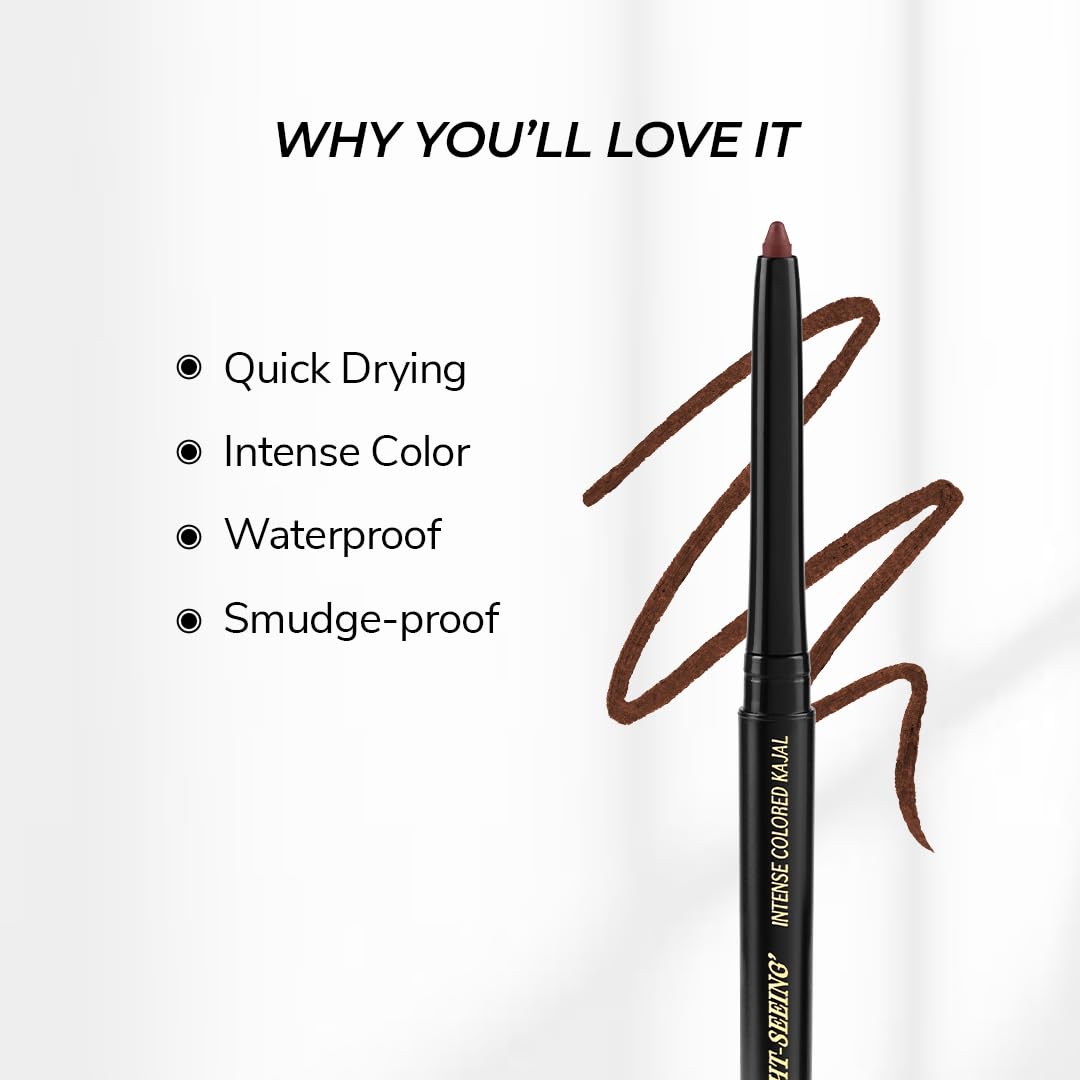 Love Child Masaba Colored Kajal, Coorg Coffee (Dark Brown)- Intense Color, Smooth Glide, Waterproof, Smudge-Proof Eye Pencil with Almond Oil, 0.3 g - View 5 of 6