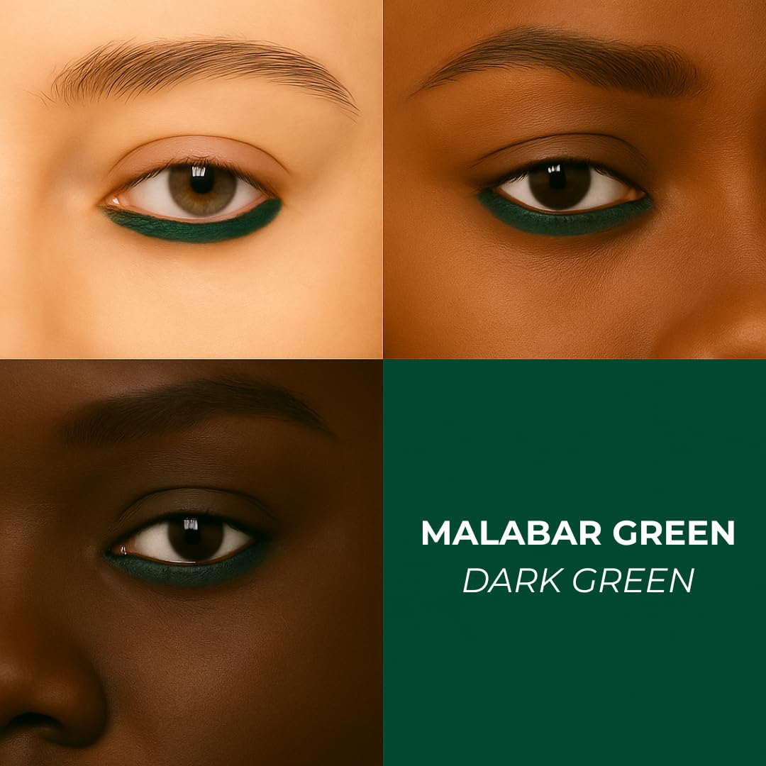 Love Child Masaba Colored Kajal, Malabar Green (Dark Green)- Intense Color, Smooth Glide, Waterproof, Smudge-Proof Eye Pencil with Almond Oil, 0.35 g - View 5 of 5