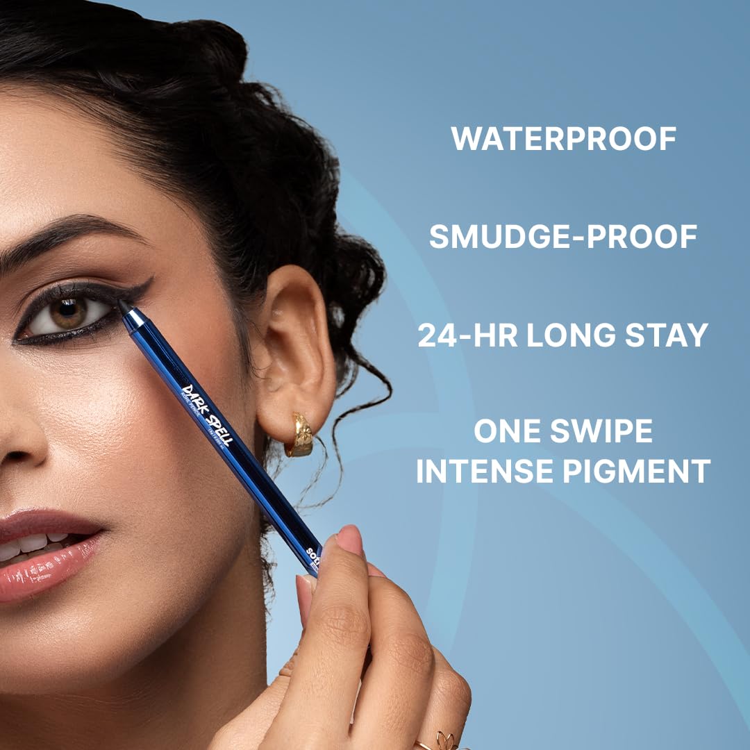 Sotrue Dark Spell Kohl Kajal Pencil with Sharpener | Smudgeproof, 24 Hours Long Stay | One Swipe Application | Matte Finish |1.5 gm - View 6 of 6