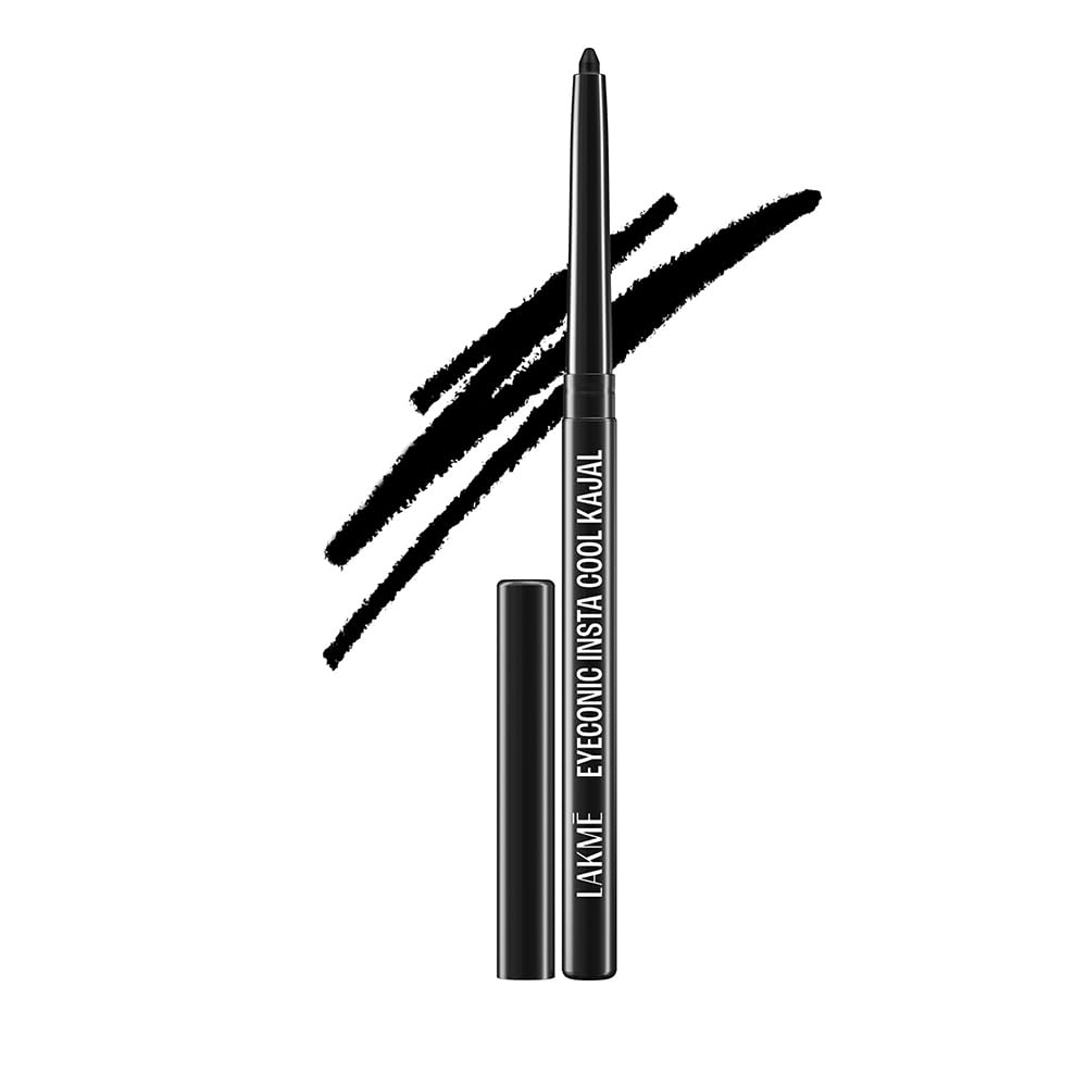 Lakme Eyeconic Insta Cool Kajal|| Black|| Cooling Kohl Liner with Cucumber|| Twist Up Pencil - Waterproof|| Smudge Proof & Long Lasting Eye Makeup|| 0.35 g - View 3 of 7