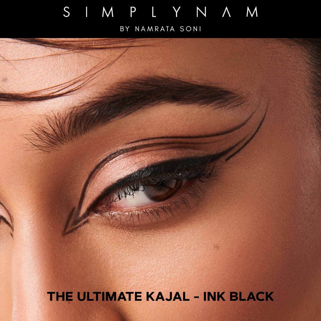 SIMPLYNAM Ultimate Kajal – Ink Black | 1 Stroke Intense Color Payoff | Water & Sweat-Resistant | Long-Lasting & Smudge-Proof | Safe for Sensitive Eyes | 7X More Product | In-Built Sharpener & Smudger - View 6 of 7