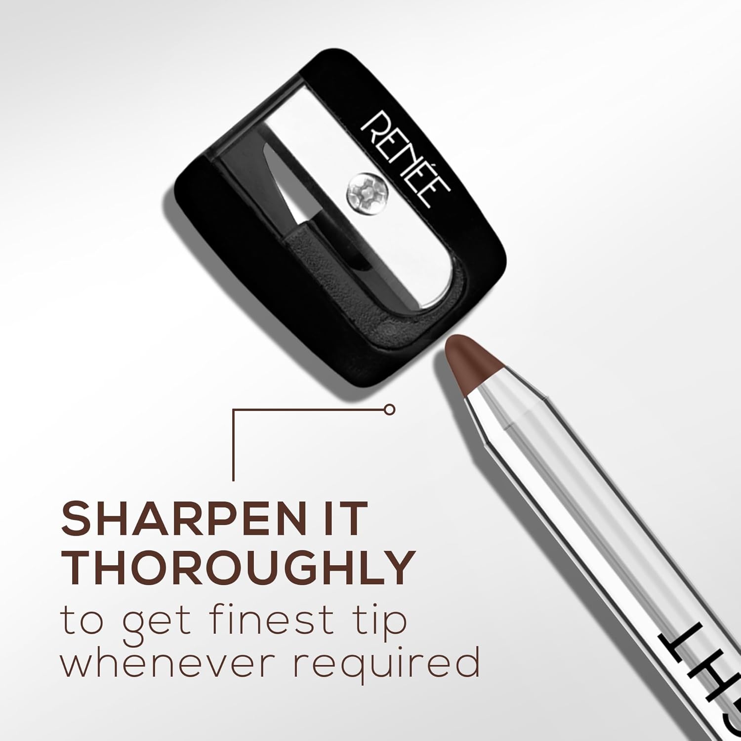RENEE Midnight Kohl Pencil- Brown | Waterproof, Smudge-proof Kajal With Sharpener | Matte Finish, Long-lasting Upto 24 Hours | One-swipe Application With Vitamin E | 1.5 g - View 4 of 6