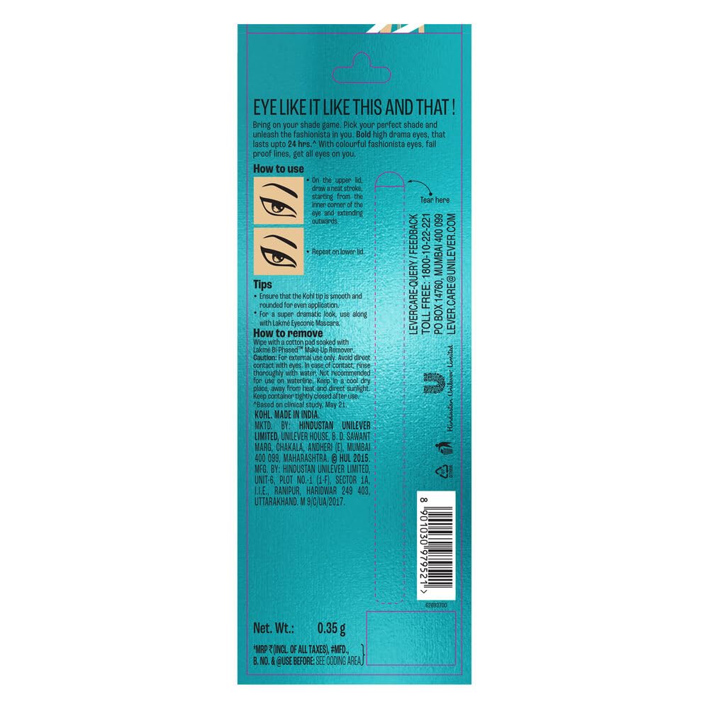 Lakme Eyeconic Kajal, Matte Waterproof Kohl, Smudgeproof Kajal Pencil that lasts 24 Hrs, White, 0.35g - View 5 of 6