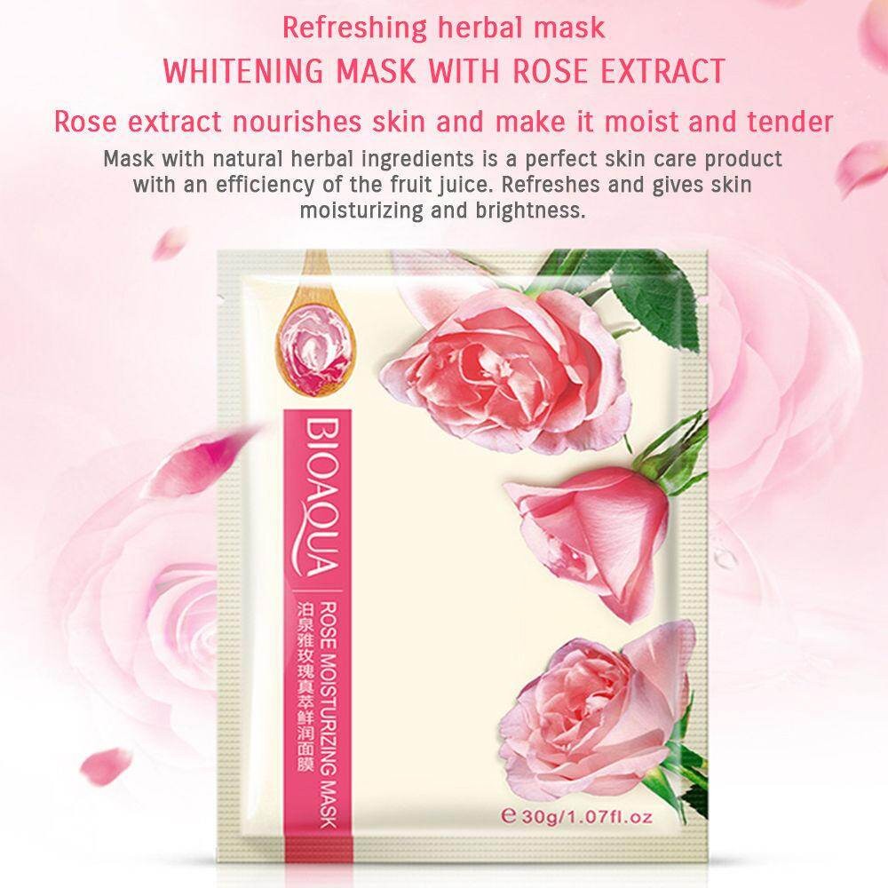 Natural Real squeeze  Rose whitening & moisturising face sheet mask (skincare facial/ brightening) - View 2 of 3