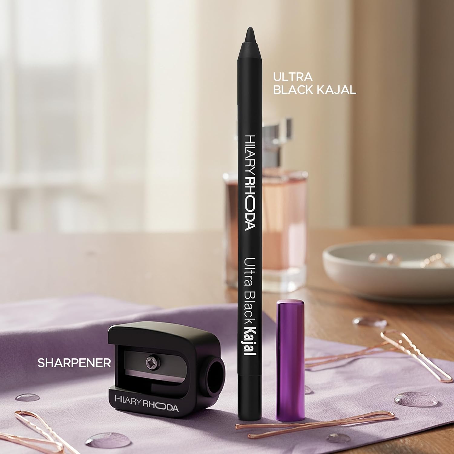 Hilary Rhoda Ultra Black Kajal With Sharpener | 18-Hour Stay | Smudge-Proof & Waterproof Black Kajal for Women | Suitable for Sensitive eyes - 1.2g - View 5 of 6