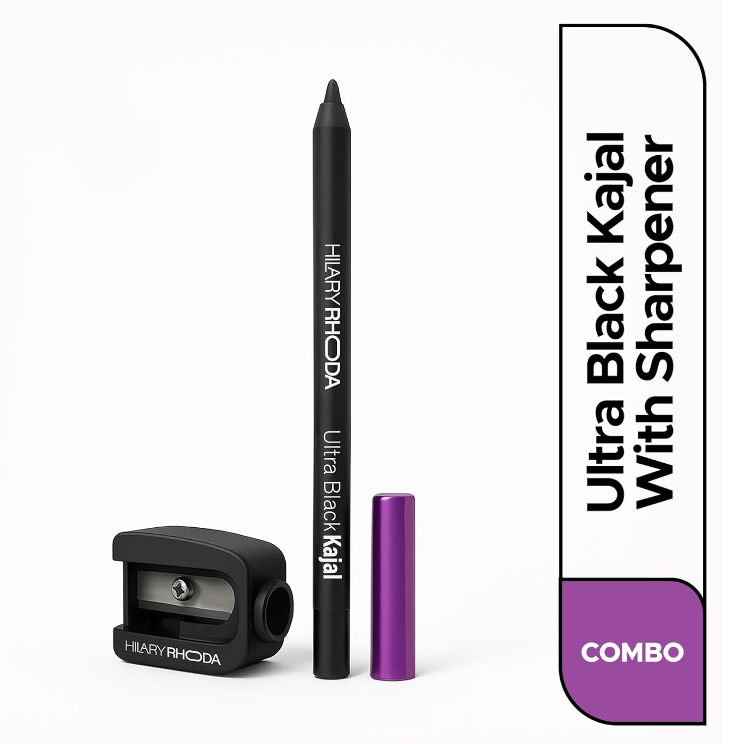 Hilary Rhoda Ultra Black Kajal With Sharpener | 18-Hour Stay | Smudge-Proof & Waterproof Black Kajal for Women | Suitable for Sensitive eyes - 1.2g - View 6 of 6