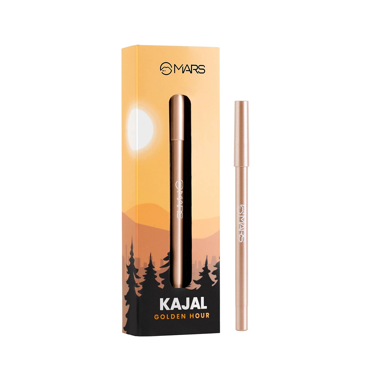MARS Won't Smudge Won't Budge Smooth Glide Kajal Pencil | Long Stay & Waterproof (1.4G) (01-Golden Hour Matte) - View 2 of 6