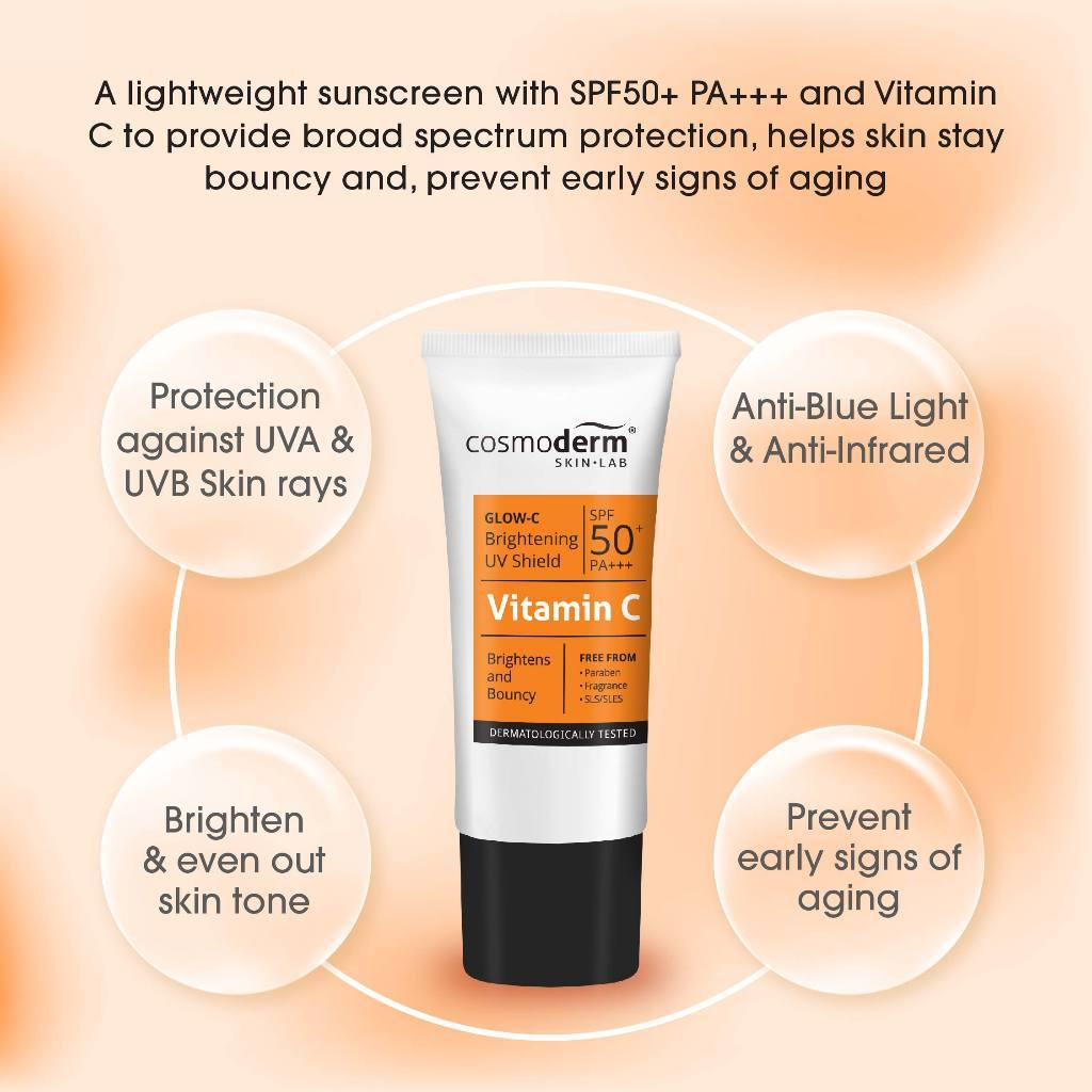 Cosmoderm Glow-C Brightening UV Shield SPF50+ PA+++ 30ml - View 2 of 3