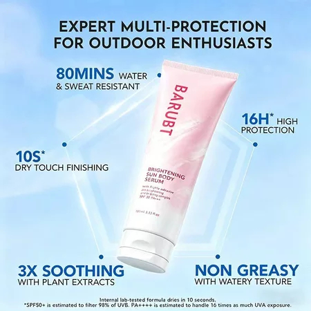 BARUBT Whitening Sunscreen SPF50 PA++++ 100ml Brighten Skin Tone Oil Control UV Protection Niacinamide Sunblock Cream - View 3 of 3