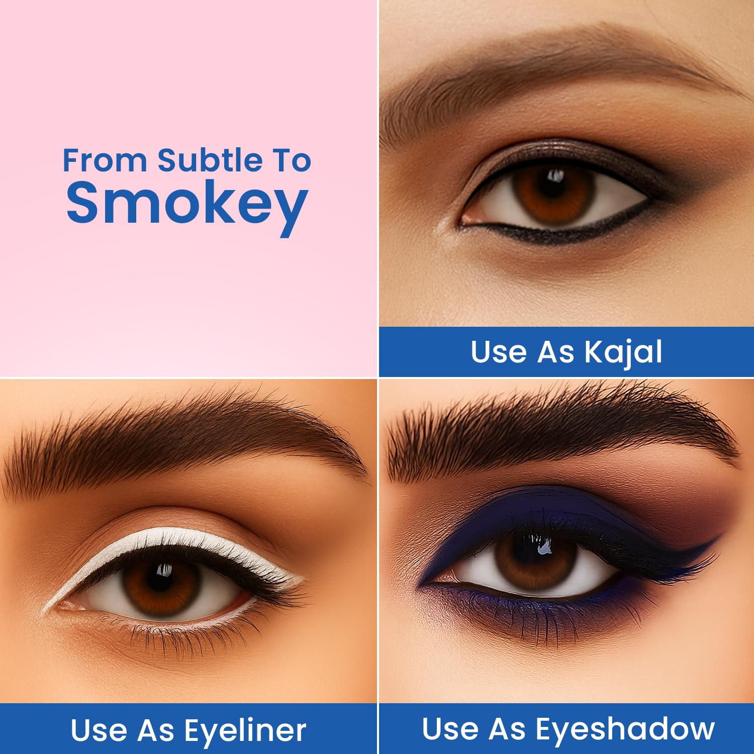 Swiss Beauty Intense Gel Kajal with Sharpener | 12-Hour Stay | Waterproof | Smudge-Proof | Creamy Texture | Highly Pigmented | Multi-Use Eye Pencil | 1.2g, Shade- Black - View 2 of 6