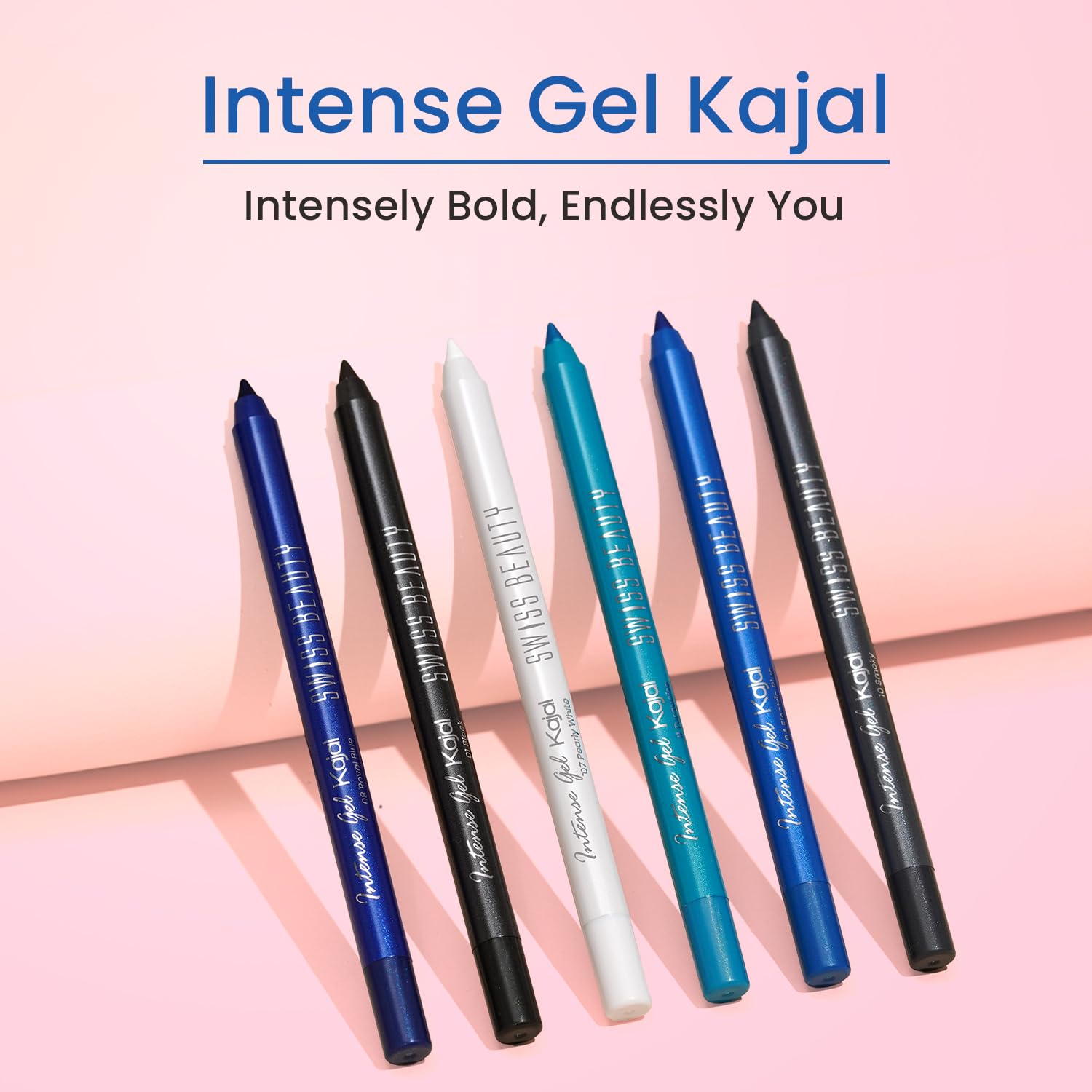 Swiss Beauty Intense Gel Kajal with Sharpener | 12-Hour Stay | Waterproof | Smudge-Proof | Creamy Texture | Highly Pigmented | Multi-Use Eye Pencil | 1.2g, Shade- Black - View 6 of 6