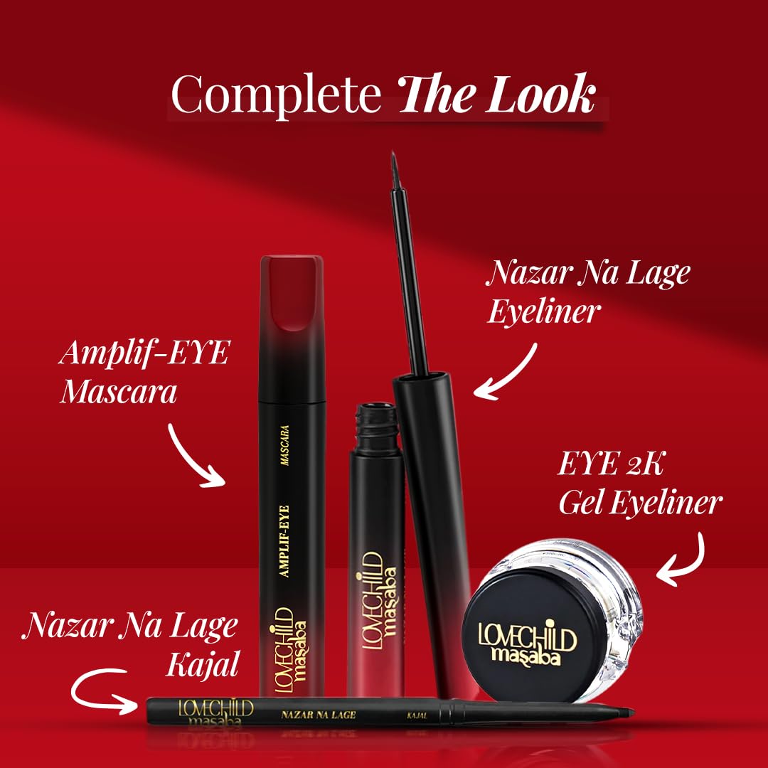 LoveChild Masaba Liquid Eyeliner (Black), Waterproof Smudge-Proof Eyeliner with HD Gloss Finish, Quick Drying Eye Liner and Long Lasting Eye Makeup for Comfortable Wear, 3ml - View 3 of 7