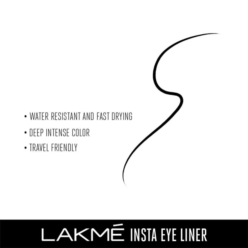 Lakme Ultimate Glam Eye Liner, Semi Matte, Quick drying, Water resistant & Smudgeproof Eye Liner, Black, 9ml - View 3 of 5