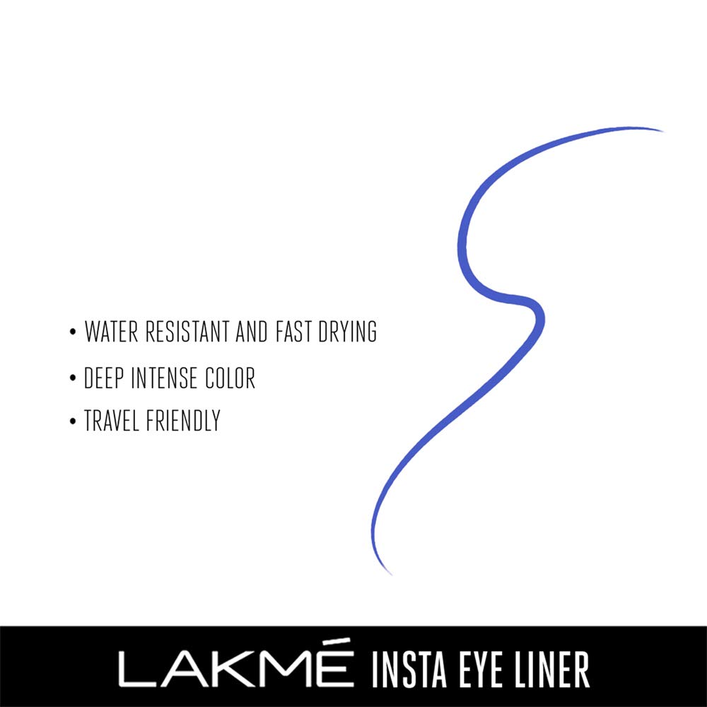 Lakme Ultimate Glam Eye Liner, Semi Matte, Quick drying, Water resistant & Smudgeproof Eye Liner, Blue, 9ml - View 3 of 6