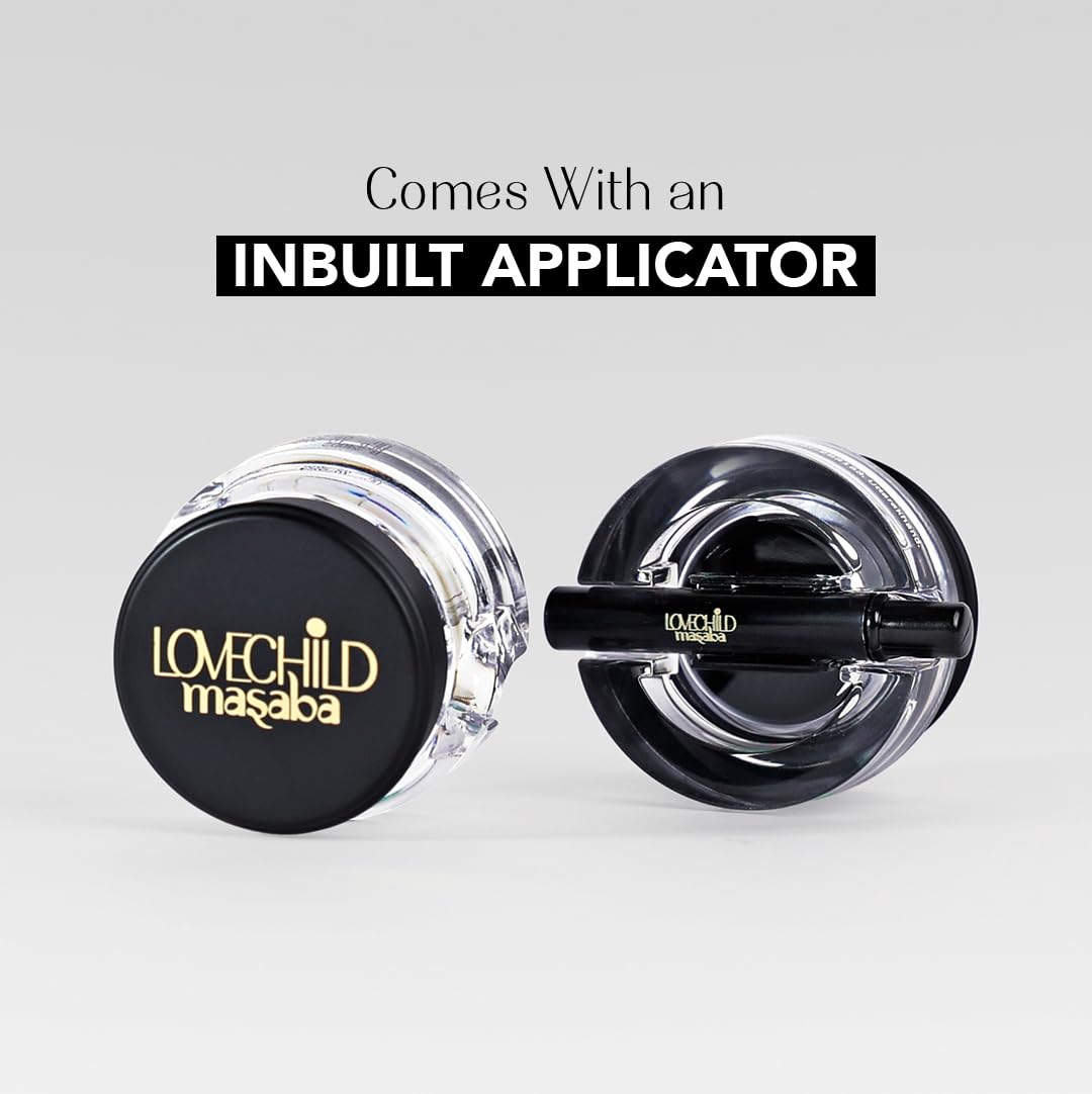 Love Child Masaba Eye 2K Gel Eyeliner with Applicator, Black, Smudge-Proof, Waterproof, Matte Finish, Long-Lasting Precision, For Bold & Defined Eyes, 4g - View 3 of 6