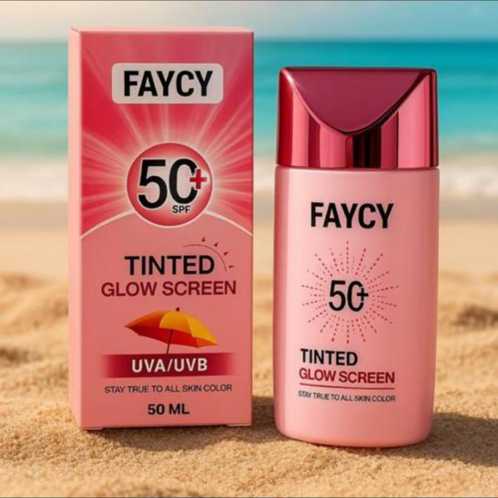 FAYCY Tinted Sunscreen Spf50 50ml Glow Screen Sun Cream Sunblock Protect UVA UVB - View 2 of 3