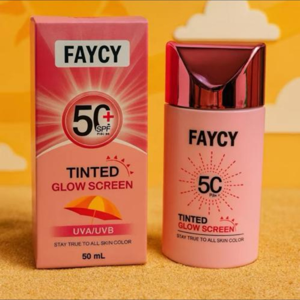 FAYCY Tinted Sunscreen Spf50 50ml Glow Screen Sun Cream Sunblock Protect UVA UVB - View 3 of 3