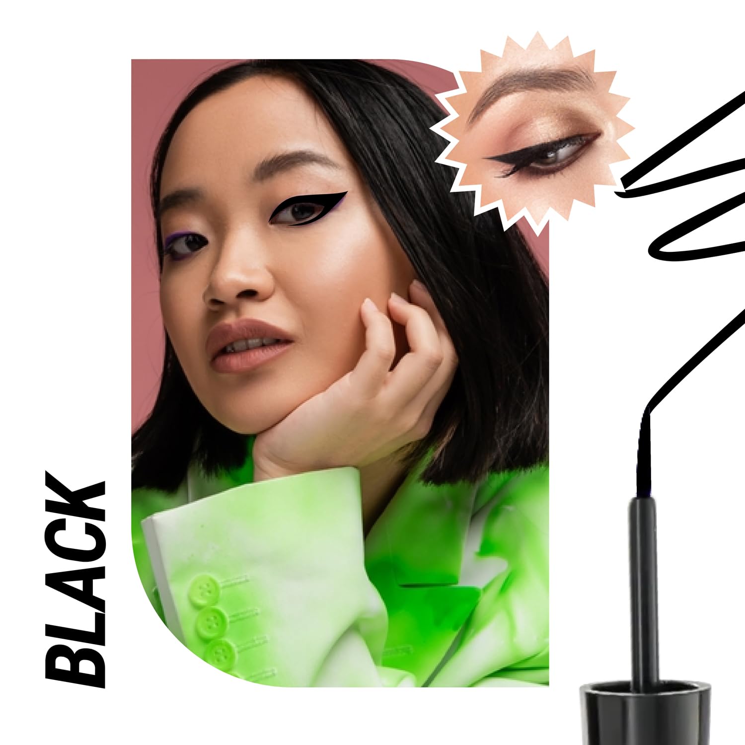 Blue Heaven 24hr Stay Liquid Eyeliner Waterproof Smudge Proof | Quick Dry, Fine-Tip Brush for Precision | Long-Lasting Eye Liner for Women | Black | 3ml - View 4 of 8