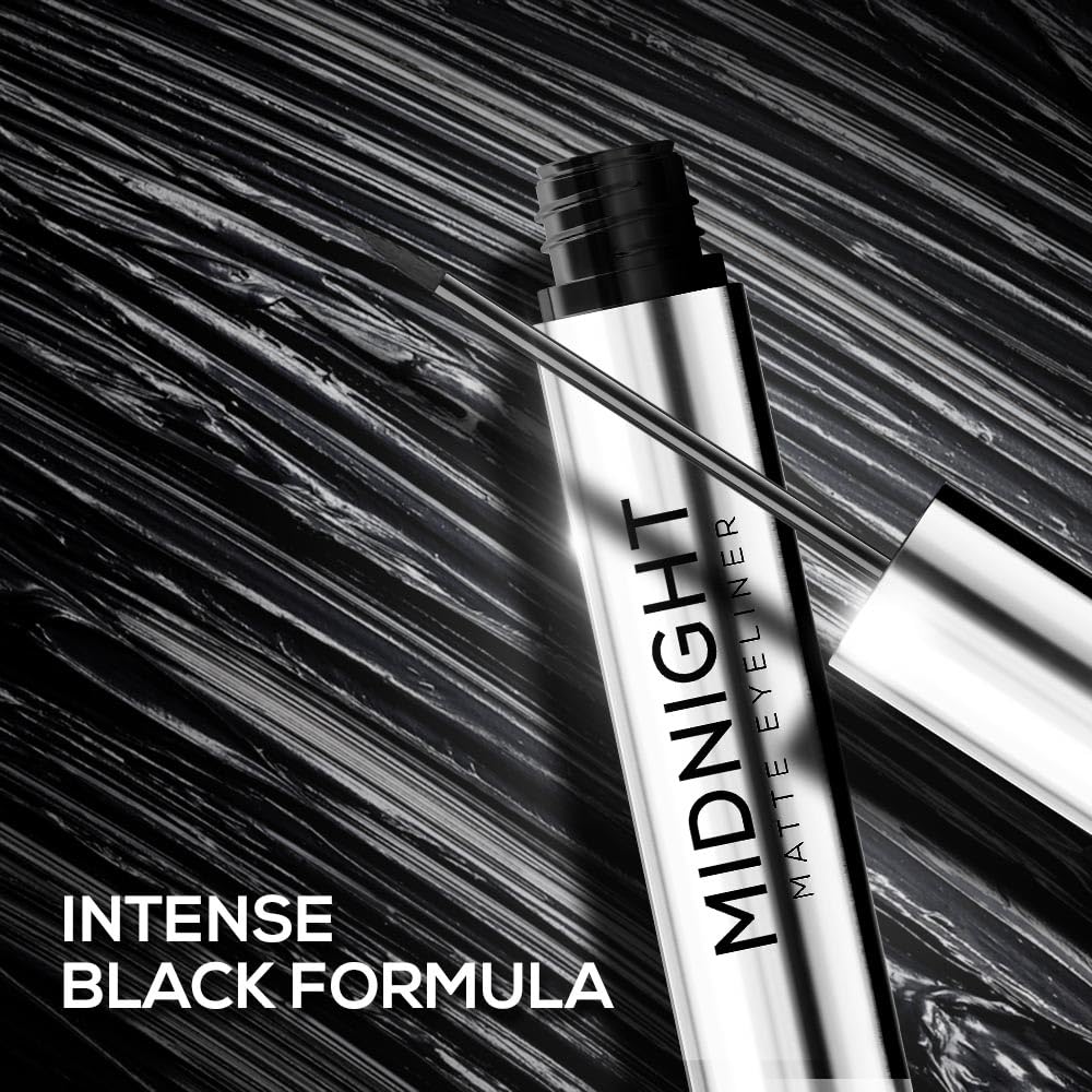 RENEE Midnight Matte Eyeliner, Darkest Black, Long Lasting, Smudge-Proof & Waterproof Formula, One-Swipe-Application with Intense Pigment, Enriched with Vitamin E, Camomile & Aloe Vera, 2.5ml - View 2 of 6
