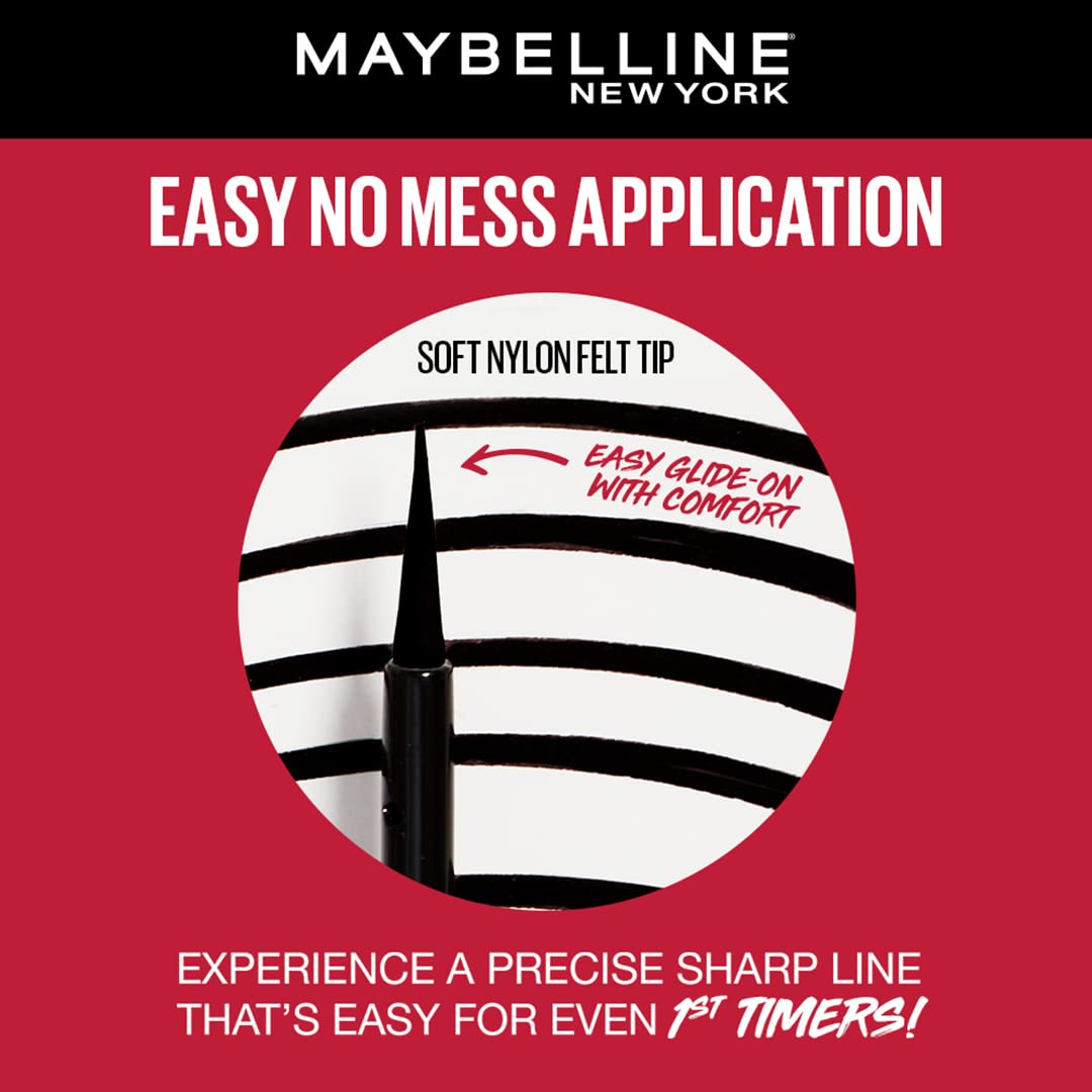 Maybelline New York 48-Hour Dip In Tattoo Eye Liner - Black, Smudge-proof and Heat Resistance, Waterproof Eyeliner. Maybelline 2x Hyper-condensed Carbon Black Eyeliner | 2.1 ml - View 3 of 6