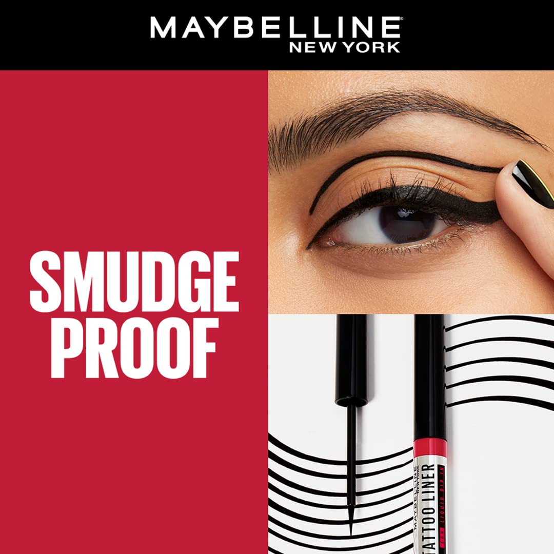 Maybelline New York 48-Hour Dip In Tattoo Eye Liner - Black, Smudge-proof and Heat Resistance, Waterproof Eyeliner. Maybelline 2x Hyper-condensed Carbon Black Eyeliner | 2.1 ml - View 5 of 6