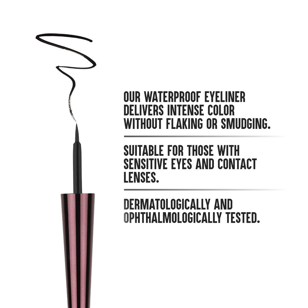 Colorbar Waterproof Opaque Liquid Eyeliner Opaque Finish - Black, 2.5ml |Smudge Proof| Long Lasting| Flexible Applicator. - View 3 of 4