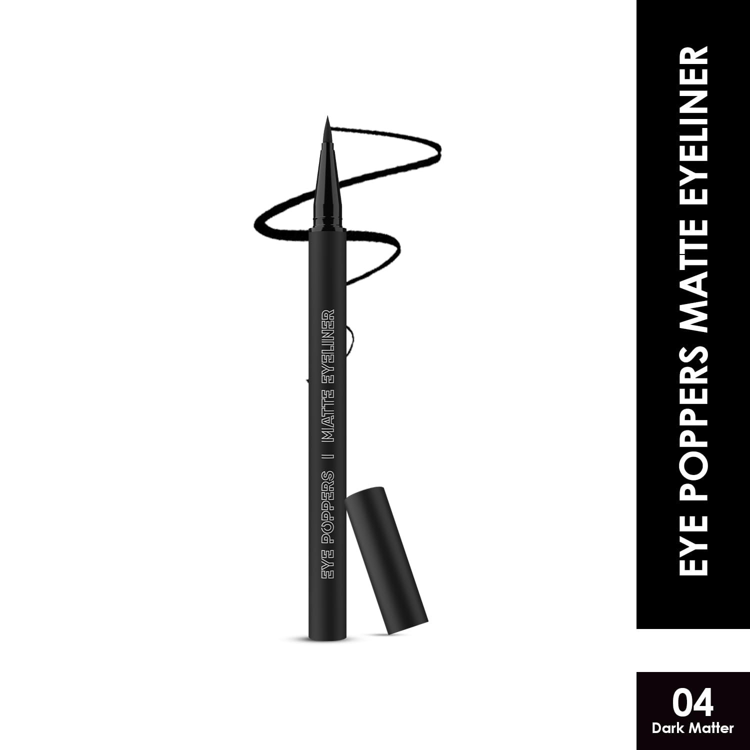 Glam21 Eye Poppers Matte Eyeliner |Smudge Proof and Waterproof Formula | Pen Style Design | Bold & vibrant Shades | High Pigment up to 12 hours | Dark Matter-0.5gm - View 5 of 5