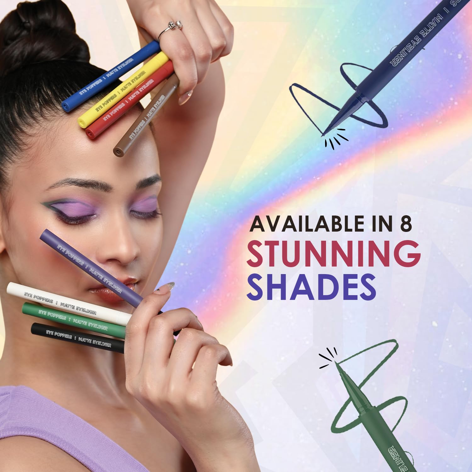 Glam21 Eye Poppers Matte Eyeliner |Smudge Proof and Waterproof Formula | Pen Style Design | Bold & vibrant Shades | High Pigment up to 12 hours | Bumble-0.5gm - View 3 of 5