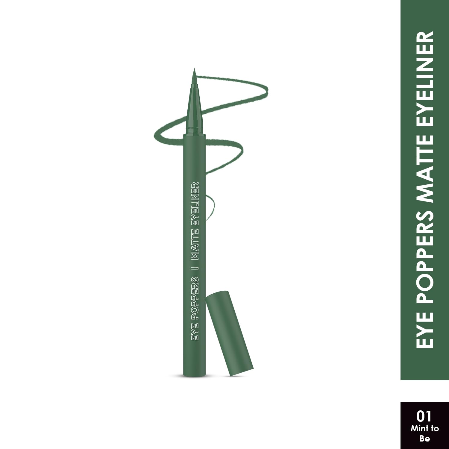 Glam21 Eye Poppers Matte Eyeliner |Smudge Proof and Waterproof Formula | Pen Style Design | Bold & vibrant Shades | High Pigment up to 12 hours | Mint to be-0.5gm - View 6 of 6