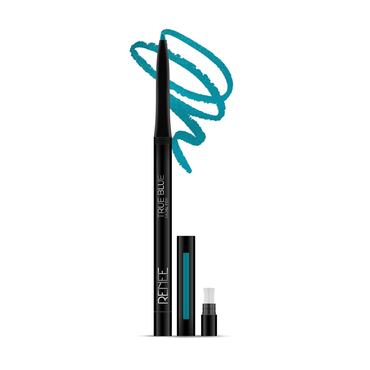 RENEE Kajal Pen with Sharpener - True Blue | 24 Hrs Stay | Long Lasting Kohl Pencil | Matte Finish | Rich Color Payoff | Smudge & Waterproof | One Swipe Application Formula | 0.35gm - View 5 of 5