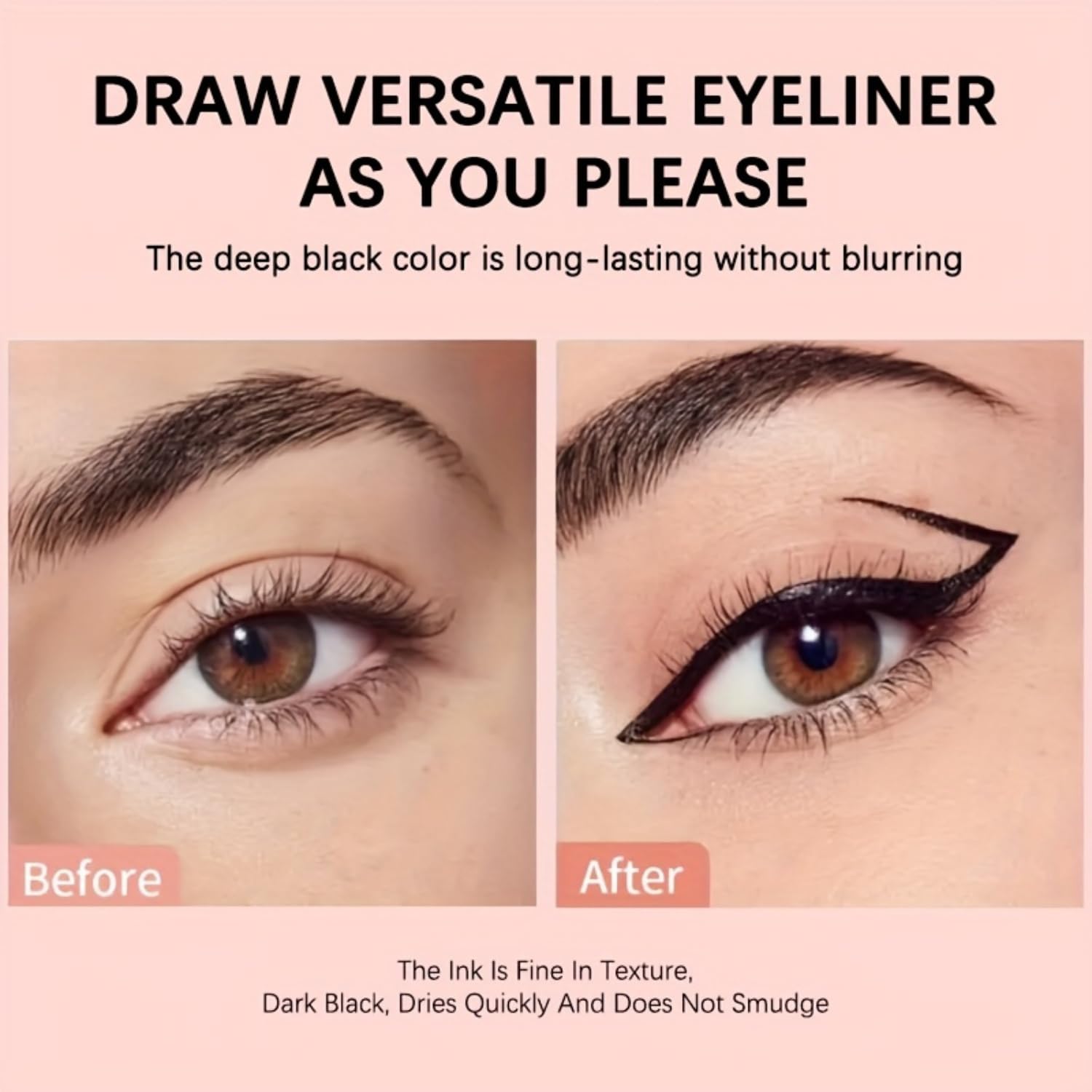 Dual Tip Eyeliner Stamp Pen - Waterproof, Quick-Dry, Long-Lasting & Smudge-Proof for Beginners, Natural l Look with Black Eye Liner, Easy to Use for Everyday & Special Occasions - View 3 of 7