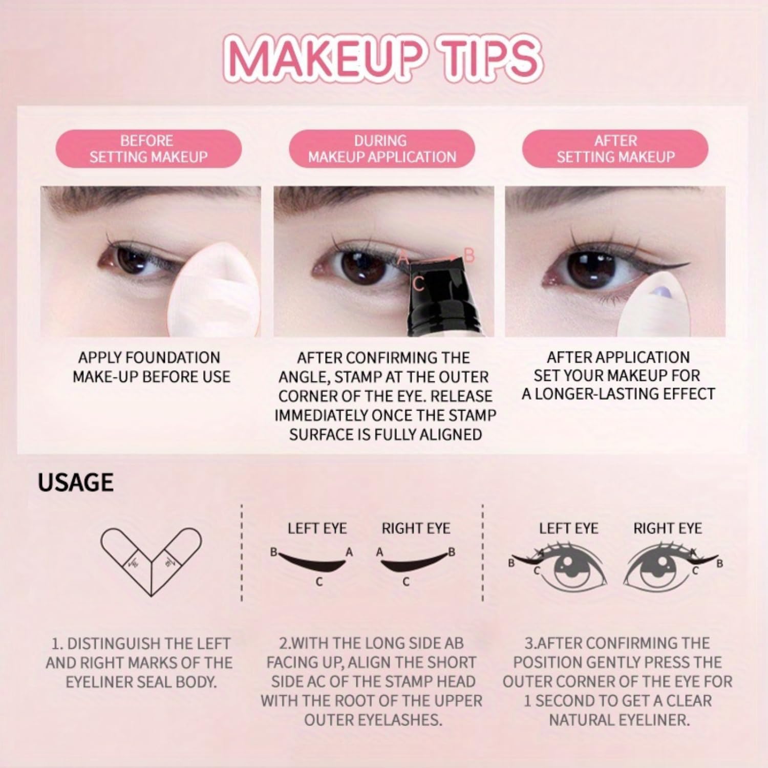 Dual Tip Eyeliner Stamp Pen - Waterproof, Quick-Dry, Long-Lasting & Smudge-Proof for Beginners, Natural l Look with Black Eye Liner, Easy to Use for Everyday & Special Occasions - View 6 of 7